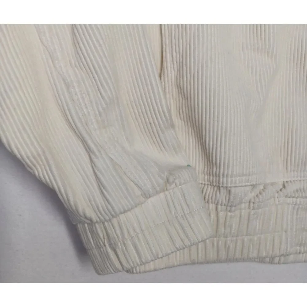 BDG Urban Outfitters Cream Corduroy‎ Hooded Crop Jacket Size Small